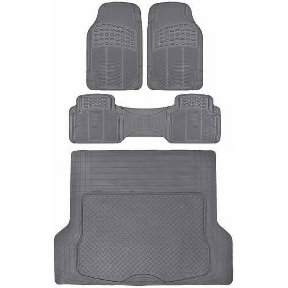 Motor Trend Odorless Car Floor Mats Heavy Duty Rubber with Large Cargo