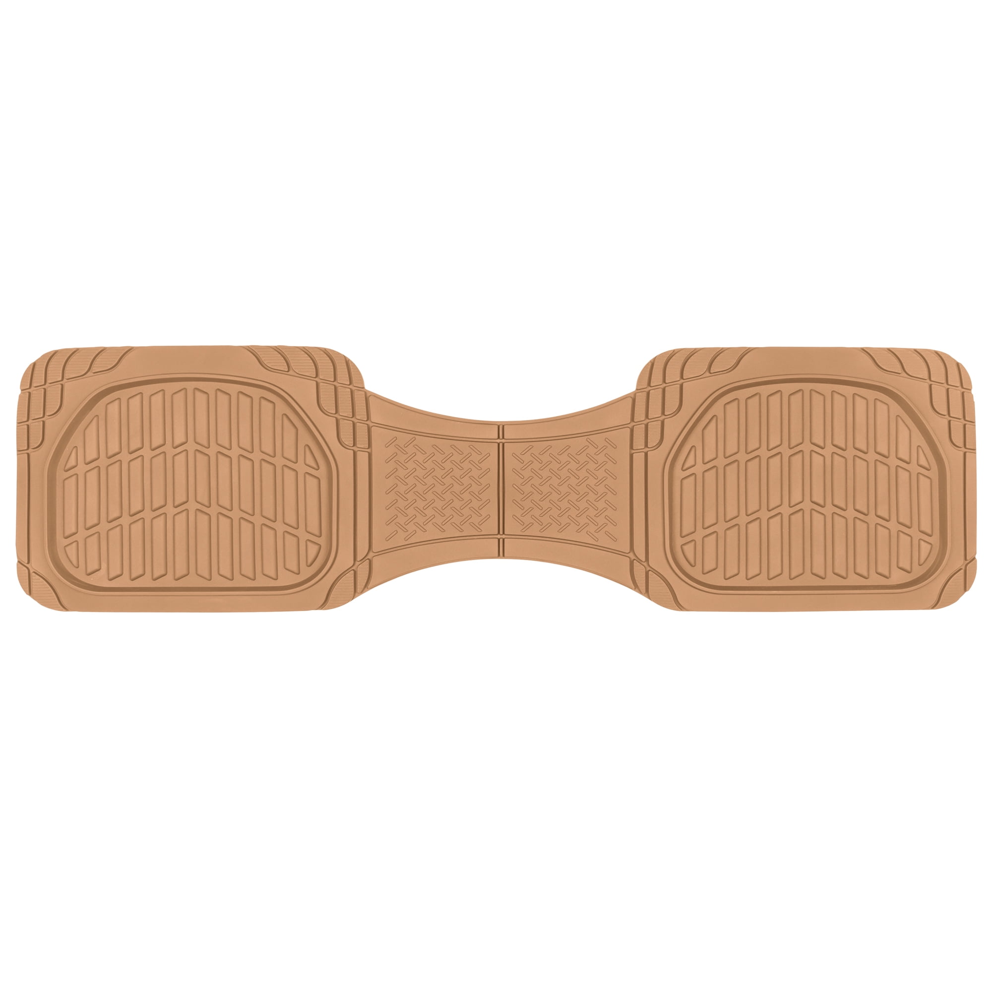 Motor Trend PRO920 Beige Premium FlexTough Deep Dish Rear Rubber Mats All-Protection Universal Design for Cars Sedan Truck SUV