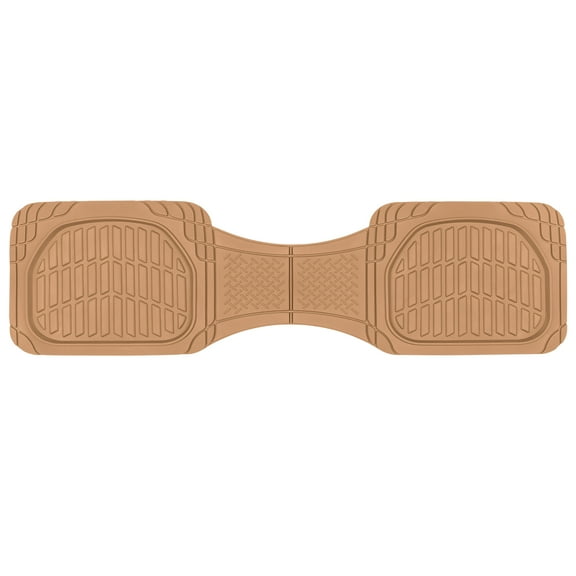 Motor Trend PRO920 Beige Premium FlexTough Deep Dish Rear Rubber Mats All-Protection Universal Design for Cars Sedan Truck SUV