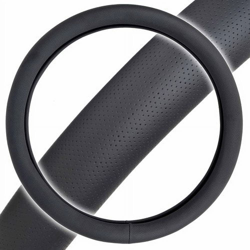 Motor Trend Perforated PU Leather Steering-Wheel Cover, Standard Size ...