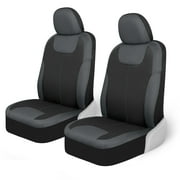 Motor Trend Waterproof Front Car Seat Covers, Universal Set of 2 Padded Stitched, Auto Interior Accessory, for Car Truck Van SUV, Gray