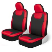 Motor Trend Red/Black Waterproof Seat Covers for Front Seats – Premium Neoprene Red Seat Covers, Car Seat Protectors with Removable Headrest, Interior Covers for Auto Truck Van SUV