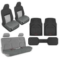 thumbnail interactive-video image 1 of BDK Black Car Seat Covers & Floor Mats Combo | Polyester Cloth & HD Rubber | Standard Low Back 1 of 4