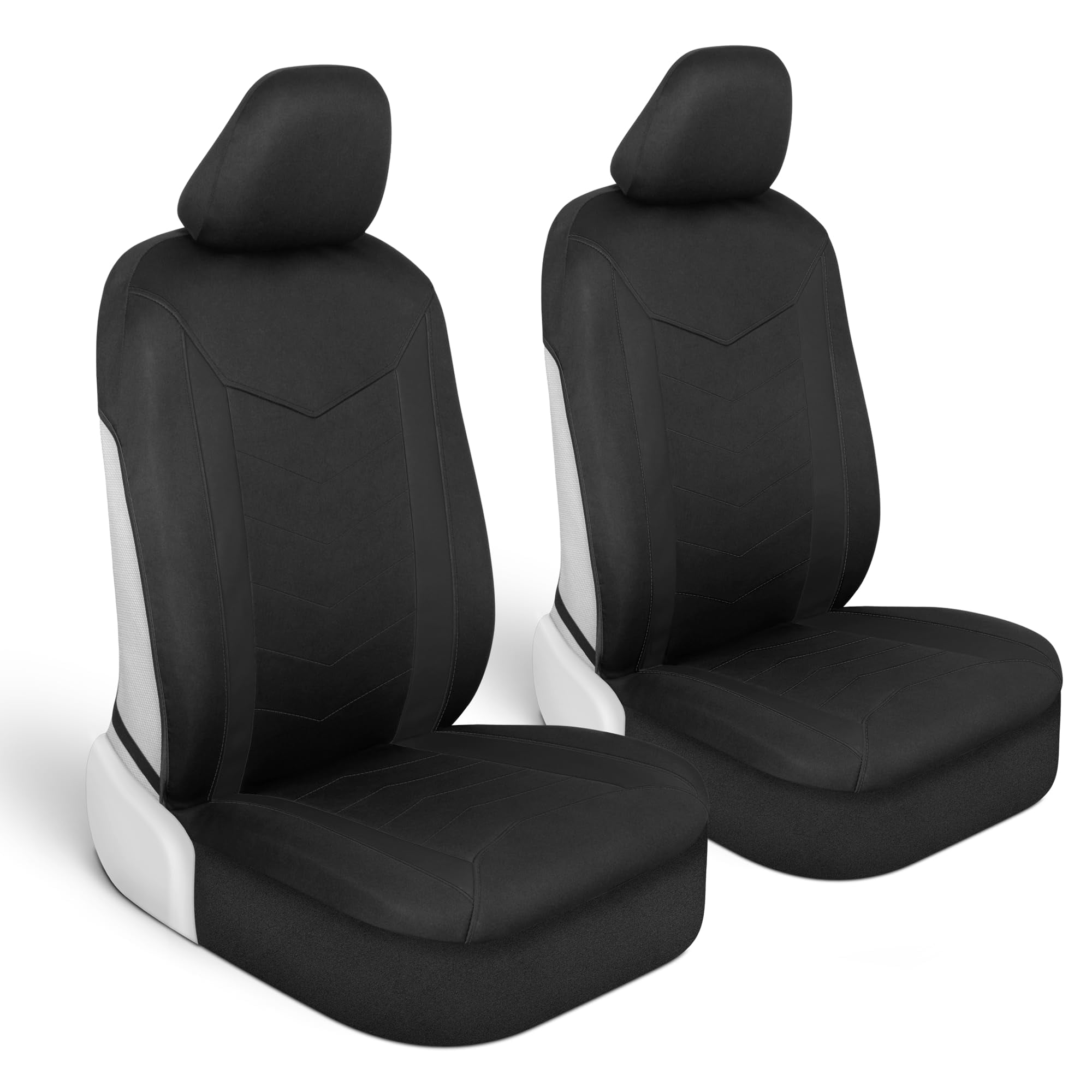 Motor Trend SpillGuard 2 SSF20 Black Seat Covers Seat Covers Trucks - Neoprene Lining Waterproof Car Seat Covers Front Seats Only - SUV Seat Covers Protector - Forros para Asientos de Carro