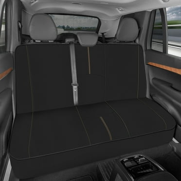 Motor Trend SpillGuard Waterproof Rear Split Bench Seat Cover Beige Stitching, Neoprene Protector
