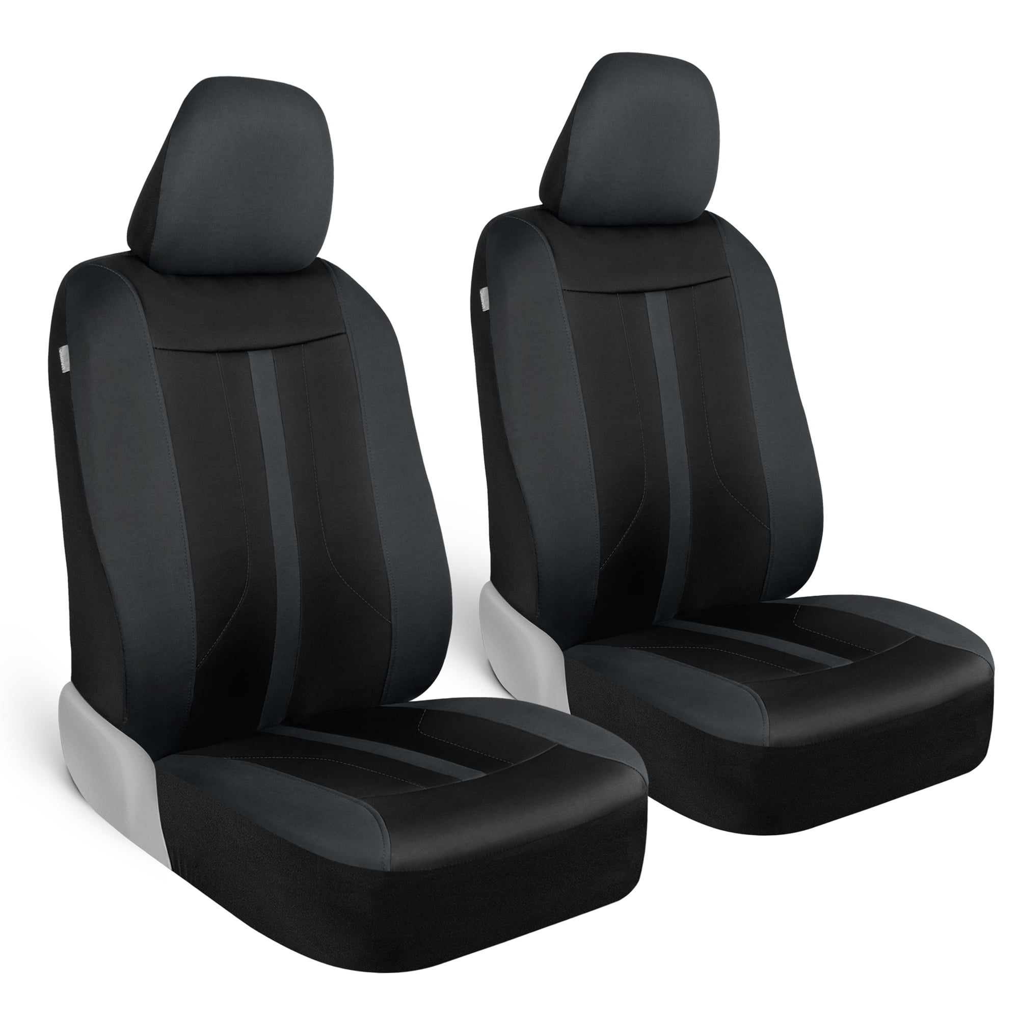 Motor Trend Straight-Line Performance Seat Covers for Car Truck Van SUV Auto - Polyester Seat Protector, Gray