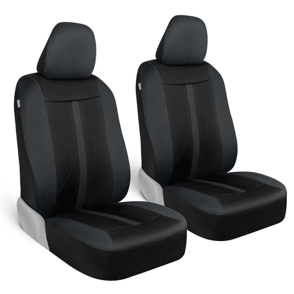 Motor Trend Straight-Line Performance Seat Covers for Car Truck Van SUV Auto - Polyester Seat Protector, Gray