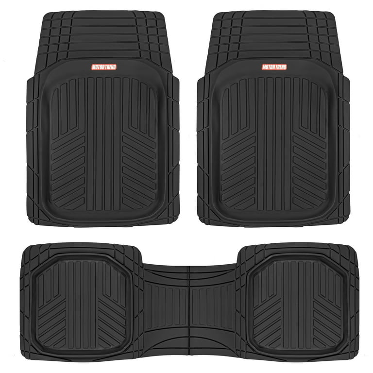 Free Shipping Motor Trend TriFlex Car Rubber Floor Mats Odorless All Weather Protection 3 Pieces Walmart
