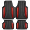 thumbnail image 1 of Motor Trend Two Tone Shield Black and Red Car Floor Mats - Durable Rubber Mats for Enhanced Interior Protection, 1 of 7
