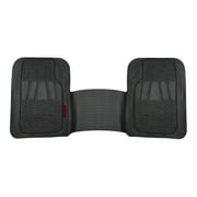 Motor Trend WingRunner Complementary Rubber Rear Floor Mats Liners for 2nd or 3rd Row, All Weather Protection Design to Fit Most Trucks Cars Sedan SUV