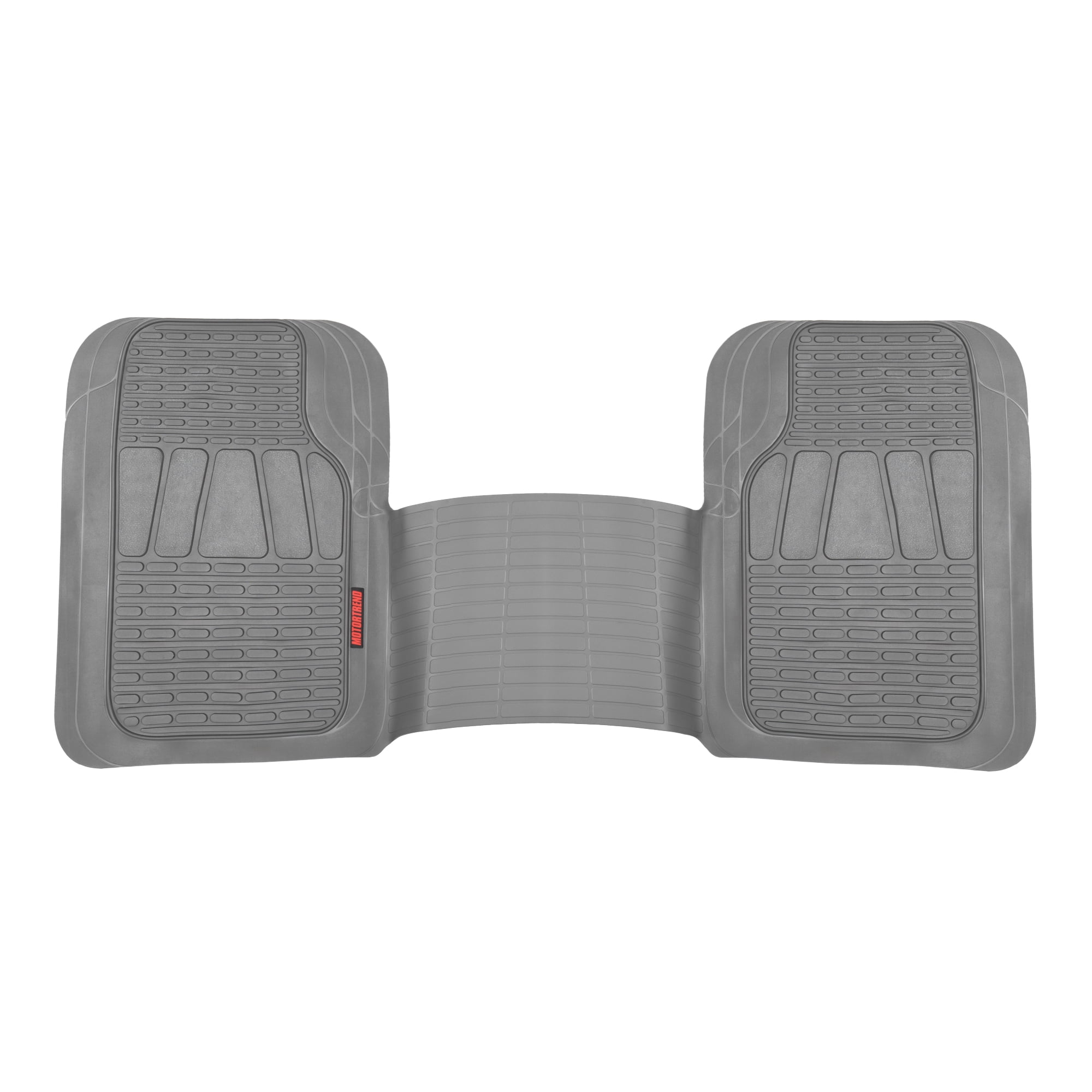 Motor Trend WingRunner Complementary Rubber Rear Floor Mats Liners for 2nd or 3rd Row, All Weather Protection Universal Design for Trucks Cars Sedan SUV