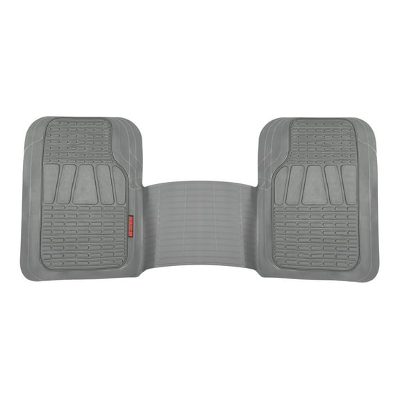 Motor Trend WingRunner Complementary Rubber Rear Floor Mats Liners for 2nd or 3rd Row, All Weather Protection Universal Design for Trucks Cars Sedan SUV