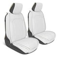 thumbnail image 1 of MotorBox Car Seat Covers – DiamondLux Edition Premium Faux Leather White Seat Protectors – Double Cross Stitched Cushioned Automotive Accessories for Trucks, SUVs, Cars – Front Seat Set, 1 of 6