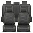 thumbnail image 1 of MotorBox Prestige Faux Leather Seat Covers - Semi-Custom Fit Car Seat Covers Full Set - Seat Covers for Trucks & SUV PU Leather Car Seat Covers - 2 Front Seat Interior Covers & 1 Back Bench Seat Cove, 1 of 9