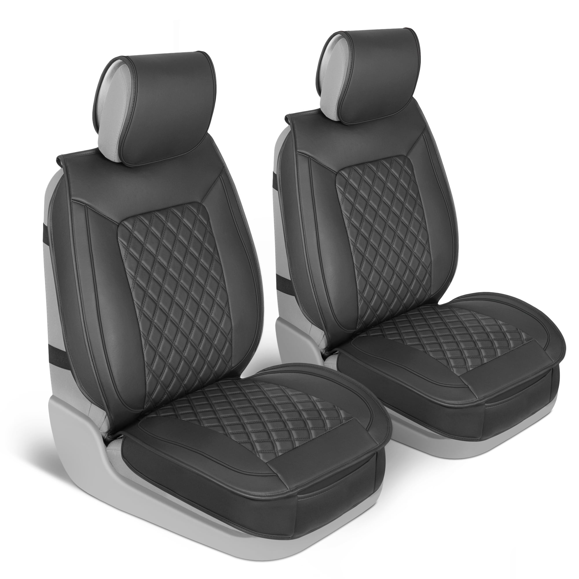 Black and top grey seat covers