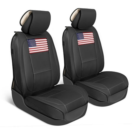 MotorBox American Flag Seat Covers for Trucks, Cars, & SUV - Napa Leather US Car Seat Covers American Flag Truck Accessories - Car Seat Cover Patriotic American Flag Car Accessories Car Seat Protecto