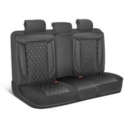 MotorBox Prestige Premium Seat Covers, Semi-Custom Fit Black Car Seat Covers for Rear Bench Automotive Interior Cover for Car Truck Van SUV, Made with Faux Leather for Superior Feel & Durability