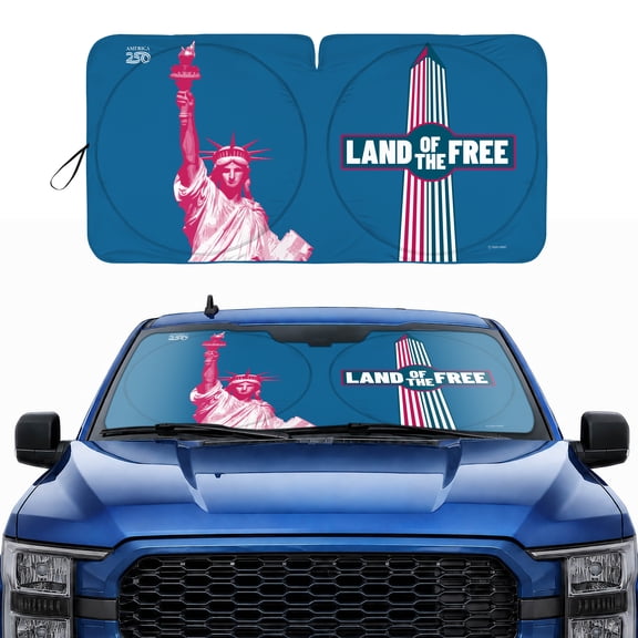 MotorBox Statue of Liberty Washington Monument Windshield Sun Shade America 250 Pop Up Patriotic Car Sunshade Split Design UV Protection Heat Blocker Foldable Cover Truck SUV 4th of July Memorial Day