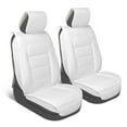 thumbnail image 1 of MotorBox White Car Seat Covers Classic Edition Faux Leather White Seat Covers for Car Perforated Cushioned Seat Protectors for Automotive Accessories, Trucks, SUV, Car Two Front Covers, 1 of 6