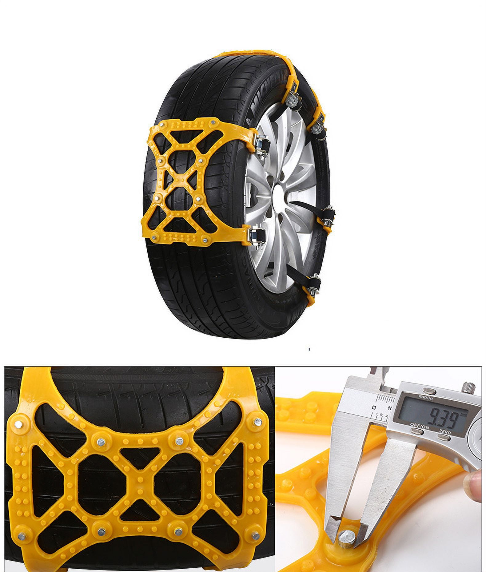 6PCS Tire Chains Snow Antiskid Thick Tendon Emergency