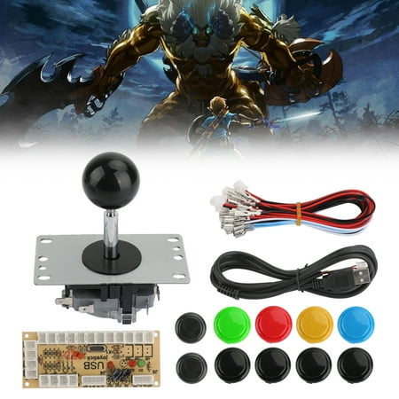 MotorGenic Buttons+Joystick+USB Encoder Arcade Game DIY 3in1 Kits 0 Delay Fit for MAME PC