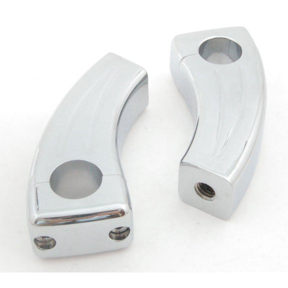 MotorGenic Chrome 3.5" Pullback Handlebar Risers for 1" Handlebars Pull Back 1.5" Risers