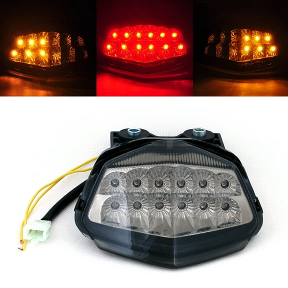 MotorGenic Integrated LED TailLight Turn Signals For Kawasaki EX250/Ninja 250R 2008-2012 Smoke