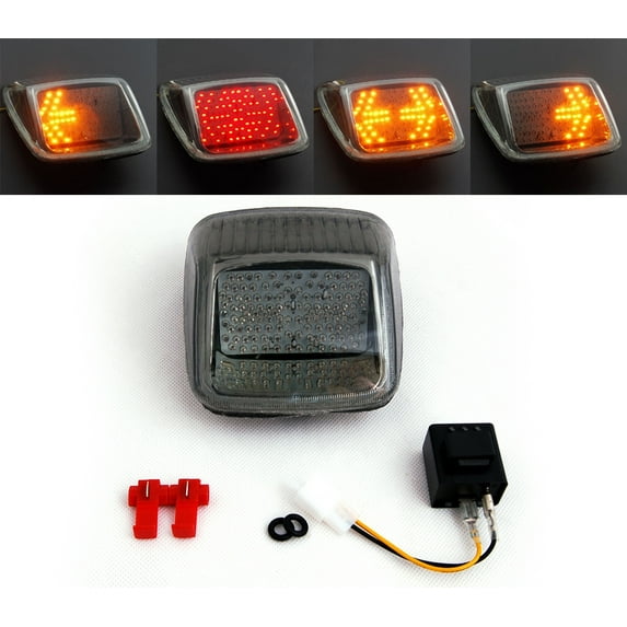 MotorGenic Tail Light with integrated Turn Signals for Harley Davidson V-ROD, Night Rod, Street Rod (2002-2011) Smoke