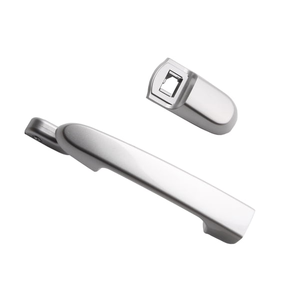 MotorKing Compatible with 06-11 Hyundai Accent 1.6L 5S Platinum Silver Mica Rear Right Side Outside Door Handle 2006 2007 2008 2009 2010 2011