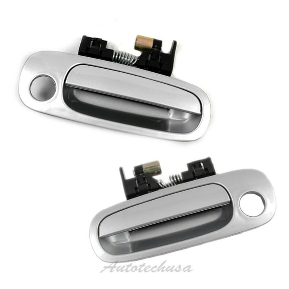 MotorKing Front Left and Right Pair Outside Door Handle Set of 2PCS Compatible with 98-02 Toyota Corolla Silver 1998 1999 2000 2001 2002