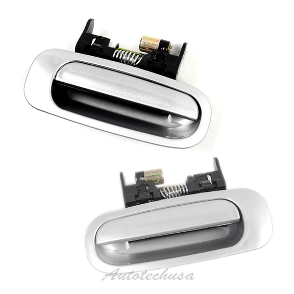MotorKing Front Rear Left and Right Pair Outside Door Handle Set of 2PCS Compatible with 98-02 Toyota Corolla Silver 1998 1999 2000 2001 2002