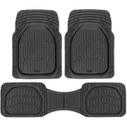 MotorTrend 3-Piece Deep Dish Rubber Floor Mat -  Made for Chevy, Ford, Dodge, GMC, Honda, Hyundai, Jeep, Kia, Nissan, Toyota, Volkswagen Vehicles