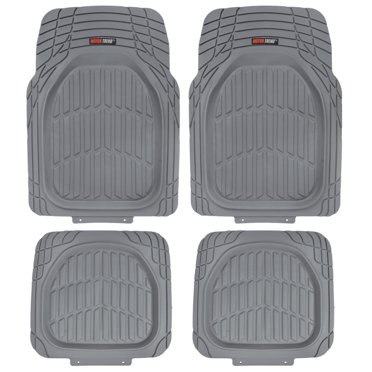 Motor Trend Spill-Capturing Rubber Car Floor Mats for All Weather Heavy Duty Set Motor Trend Spill-Capturing Rubber Car Floor Mats for All Weather Heavy Duty Set