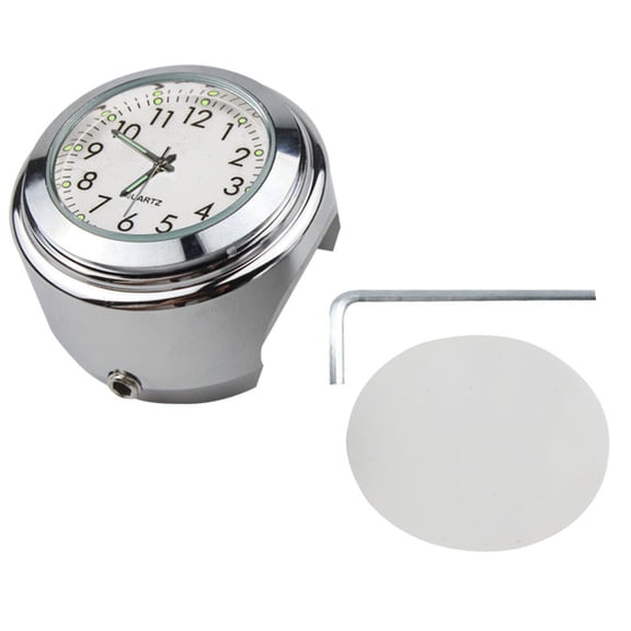 Black White Color Clock Timetable Clock Compatible For 22-25mm Motorcycle Modification Motorbike Handlebar Watch