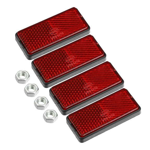Motorbike Front Lower Fork Reflector Sticker Rear Saddlebag Reflective Cover Red with 6mm Screw 4 Pcs