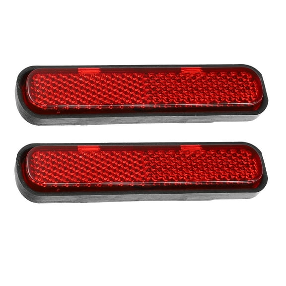 Motorbike Front Lower Fork Reflector Sticker Rear Saddlebag Reflective Cover Universal Oval Red 2 Pcs