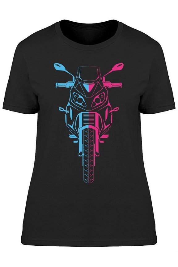 Motorbike Front View Art T-Shirt Women -Image by Shutterstock, Female Large