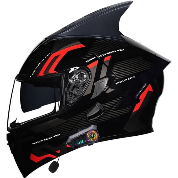 Motorbike Helmets Bluetooth Flip up Modular High Strength Shell Motorcycle Generic, Full Face Generic with Anti-Fog Anti-Scratch Shield, Dual-Speaker Headset ECE Approved