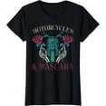 thumbnail image 1 of Motorbike Riding Women Motorcycles And Mascara Roses Biker T-Shirt, 1 of 3