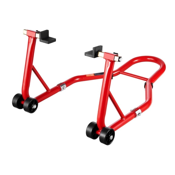 Motorbike Scissor Lift Jack, 850LB Capacity, Rear Wheel Lift with Swingarm Spool Adapters & Paddock Stand Mount, Hydraulic Motorcycle Maintenance Stand, Red