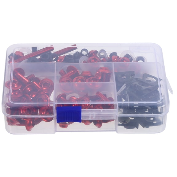 USHOBE 1Set Red Motorbike Fairing Bolt Set for Windshield Side Tail Fairing Decorative Use