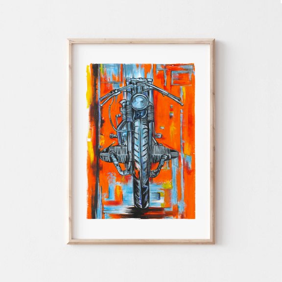 Motorbike Wall Art, Cafe Racer Motorcycle Poster