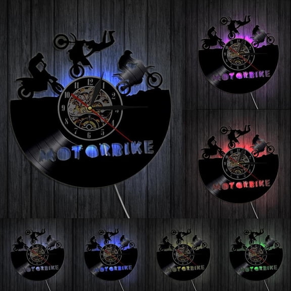 Motorbike Wall Clock Super Bike Sport Race Speed Motorcycle Riders Gift Vinyl Record Wall Clock Dirt bike Home Decor Riders Gift