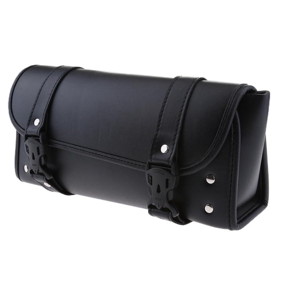 Motorbike Waterproof Tool Fork Handlebar Saddle Bag PU Leather Storage Pouch