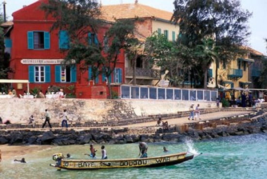 Motorboat Launching from a Dakar Beach Senegal Canvas Art - Janis Miglavs DanitaDelimont (35 x 24)