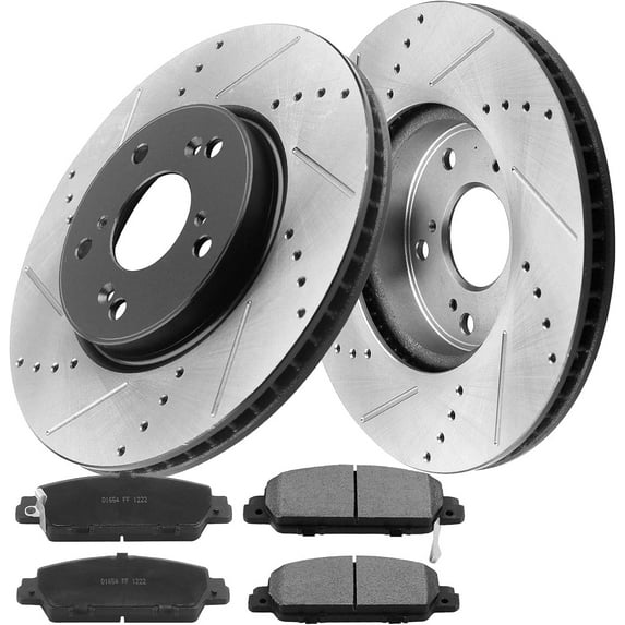 MotorbyMotor 293mm Front Brake Kit Rotors and Ceramic Pads Fits for 2013-2020 Honda Accord E-Coating Drilled & Slotted Disc Brake Rotors & Brake Pads 120.40086