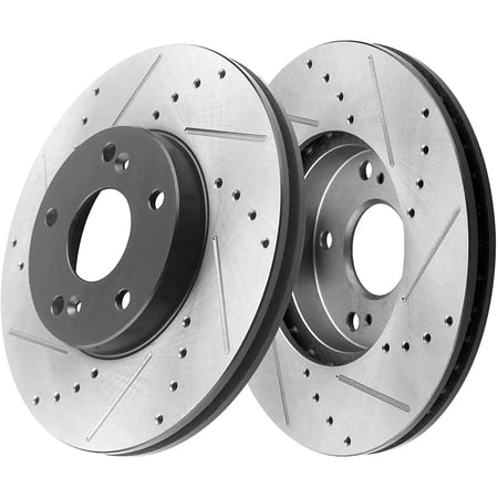 MotorbyMotor Front Brake Rotors 300mm Drilled & Slotted Brake Rotor Fits for Hyundai Sonata 2011 - 2014 (All Models), Kia Optima 2011 - 2015 (2.4L)