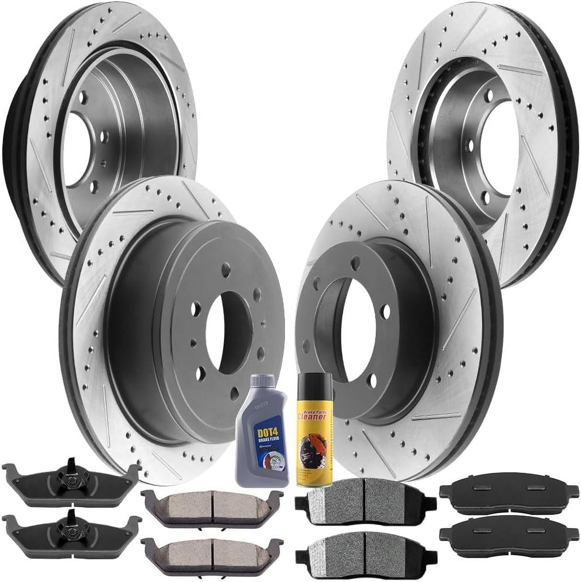 Detroit Axle - 2WD 6 Lugs Front Disc Brake Rotors + Brake Pads Replacement for 2004-2008 Ford F-150 Lincoln Mark LT - 4pc Set in Kenya