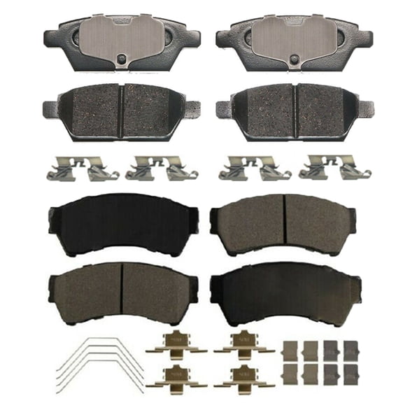 MotorbyMotor Front Rear Ceramic Brake Pads w/Hardware Fits Fits for 2006-2012 Ford Fusion, 2007-2012 Lincoln MKZ, 2006-2013 Mazda 6, 2006-2011 Mercury Milan Low Dust Brake Pad-4pcs Set