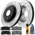 thumbnail image 1 of MotorbyMotor Rear Brake Rotors 278mm Drilled & Slotted Design Brake Rotor & Brake Pad kit Including CLEANER DOT4 FLUID Fits for Buick Lacrosse (V8 Models), Chevrolet Impala Monte Carlo (All Models), 1 of 6